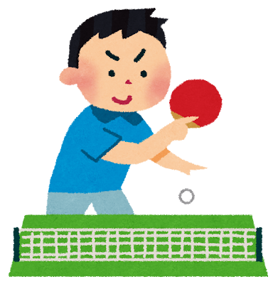 スマッシュをする男性のイラスト